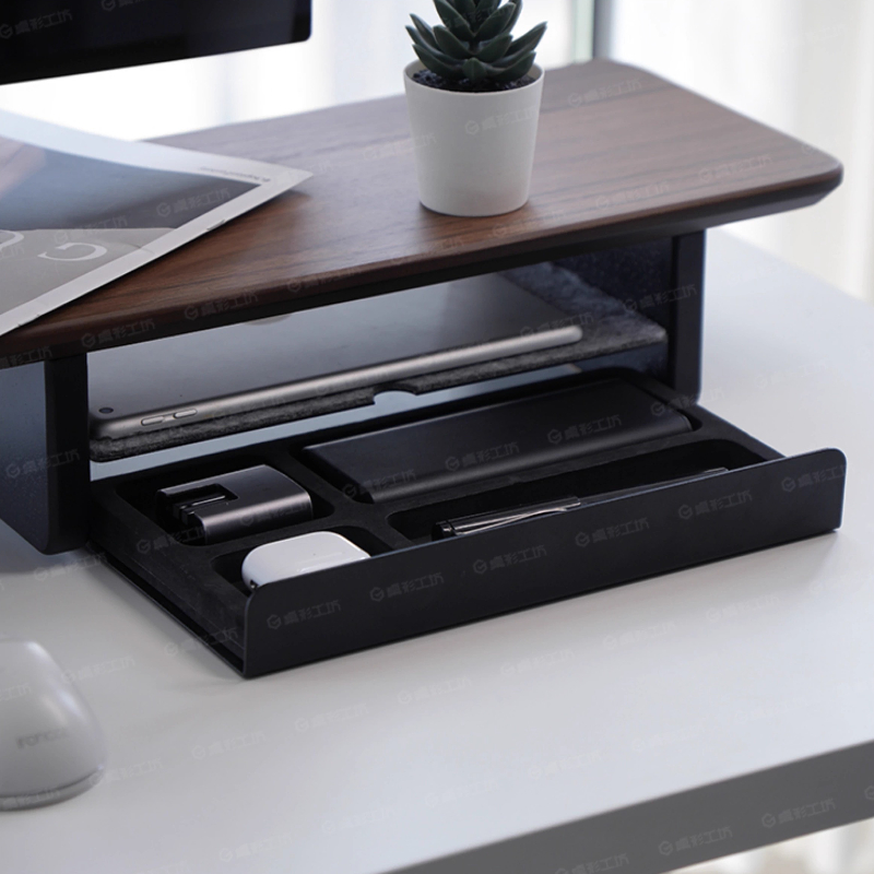 Setup Desk Monitor - Support de moniteur, tiroirs de rangement,