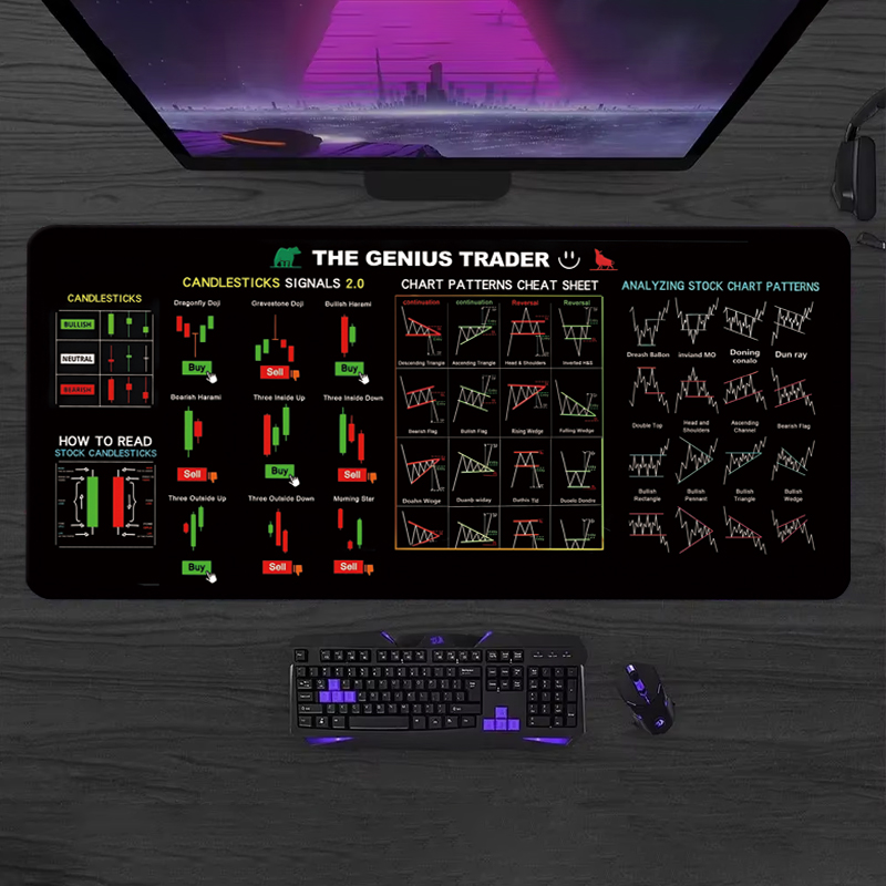 Desk Setup Carpet - EXCO Stock Market Trader Tapis de