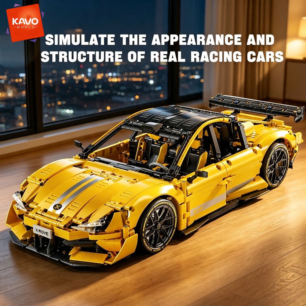 Desk Setup Enthusiast - KAVOWORLD 2143 pièces Jaune 1:10 Voiture