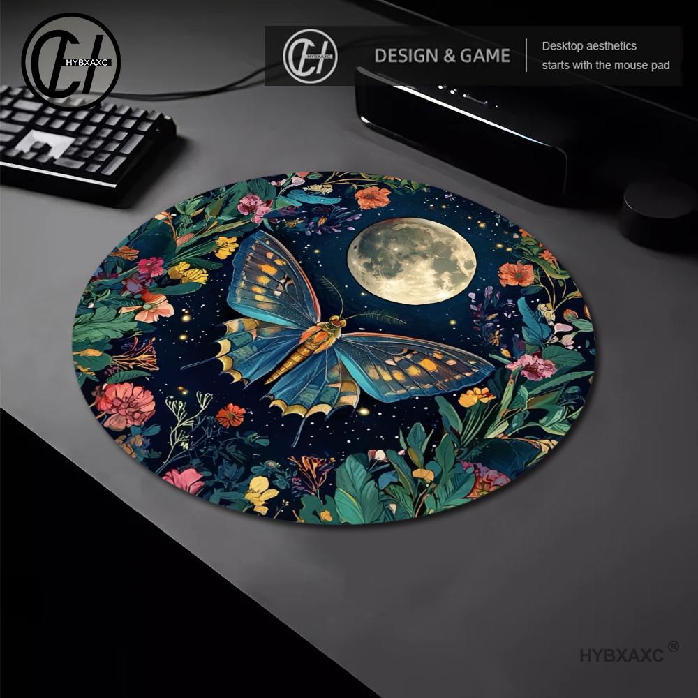 Desk Setup With Plants - Tapis de souris rond en caoutchouc