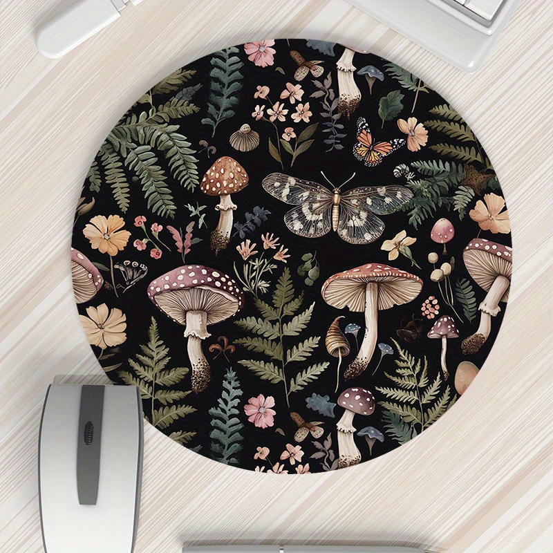 Desk Setup With Plants - Tapis de souris rond en caoutchouc