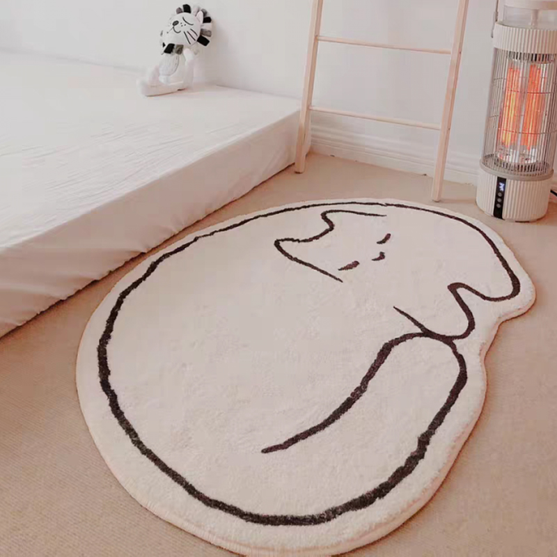 Desk Setup Girly - Tapis de chat mignon irrégulier pour