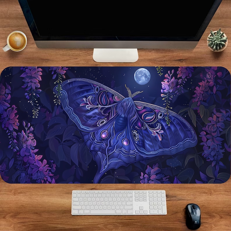 Desk Setup With Plants - Tapis de bureau motif papillon, tapis