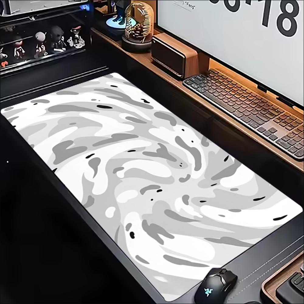 Tapis de bureau gris et blanc  - Desk Setup Gaming And Work avis et prix