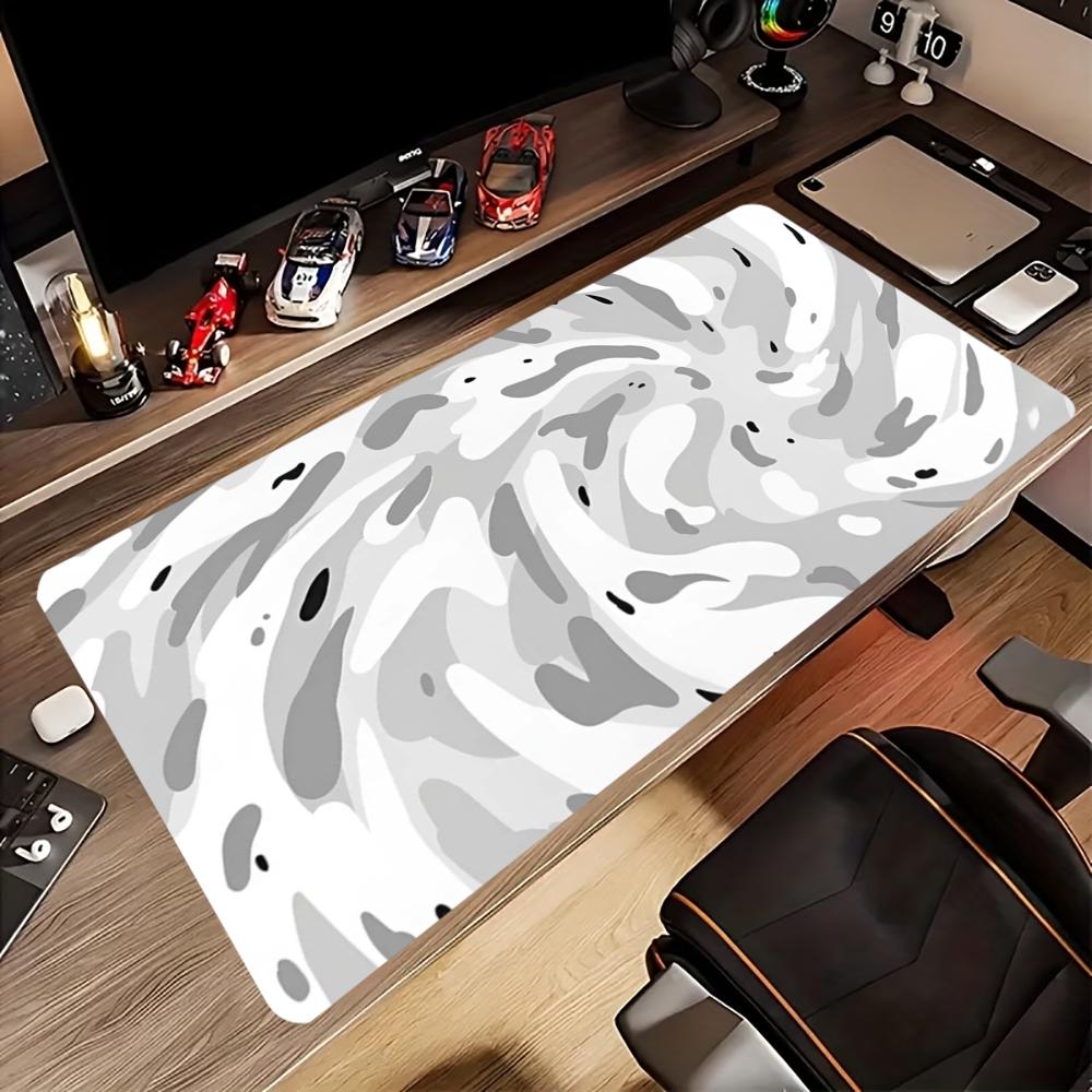 Tapis de bureau gris et blanc  - Desk Setup Gaming And Work avis et prix