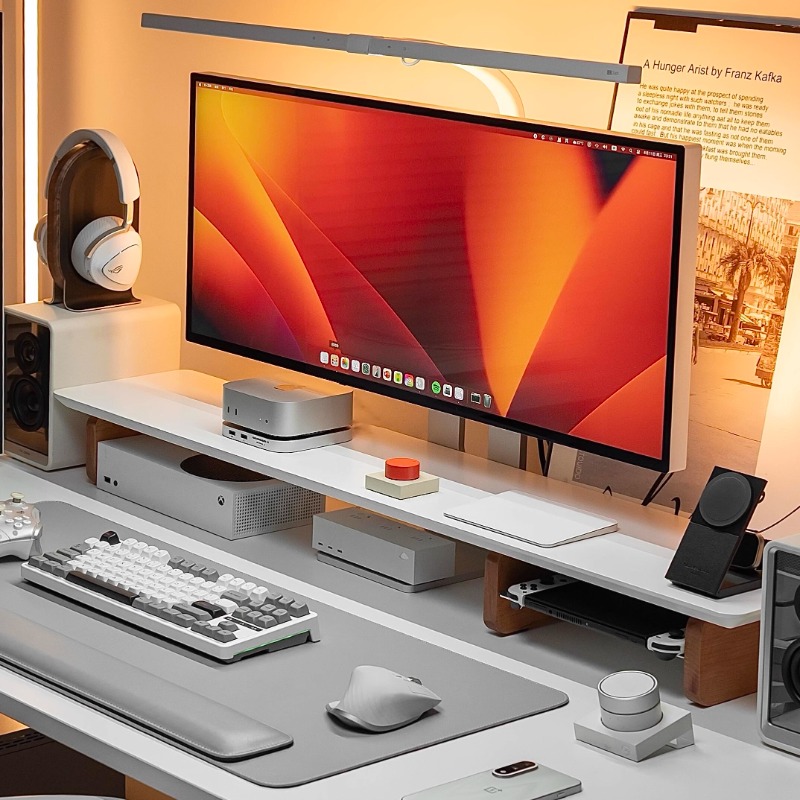 Support de moniteur moderne, é - Desk Setup Monitor And Laptop avis et prix