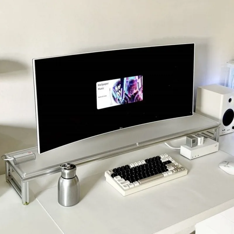 Support de moniteur en alumini - Desk Setup Monitor And Laptop avis et prix