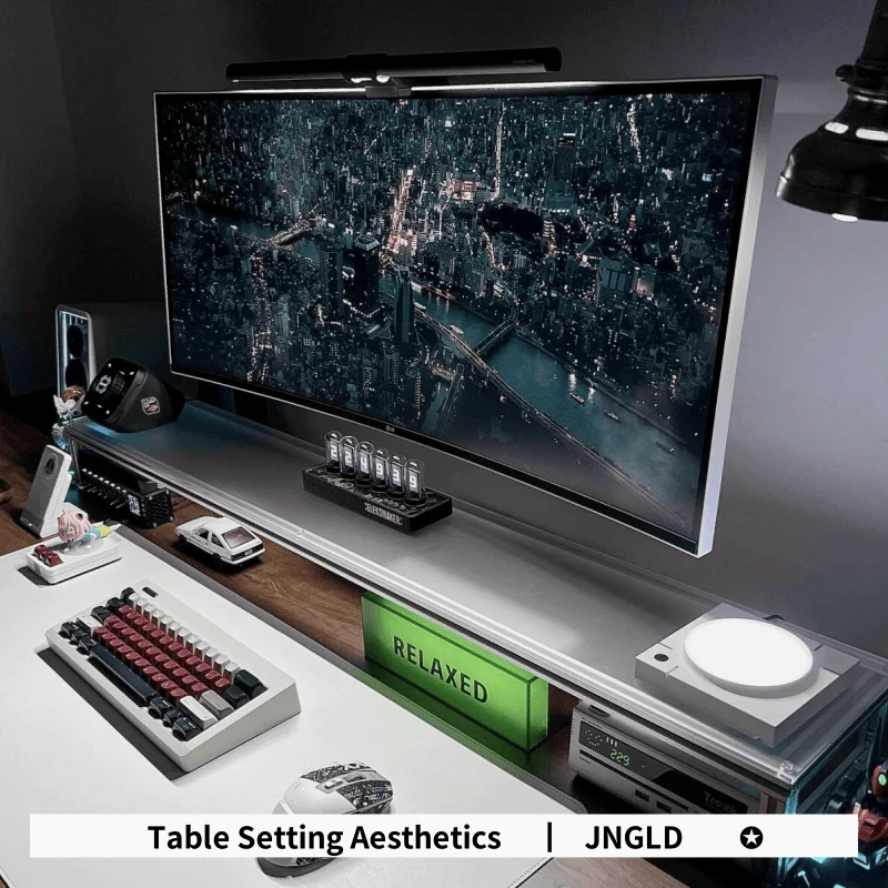 Support de moniteur en alumini - Desk Setup Monitor And Laptop avis et prix